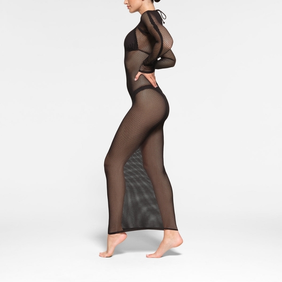 NWOT SKIMS WARP KNIT COVER UPLONG SLEEVE DRESS SIZE XXS-S - Picture 2 of 7